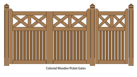 Colonial Wooden Picket Pedestrian and Driveway Gates | Wooden gates, Picket gate, Wooden gate ...