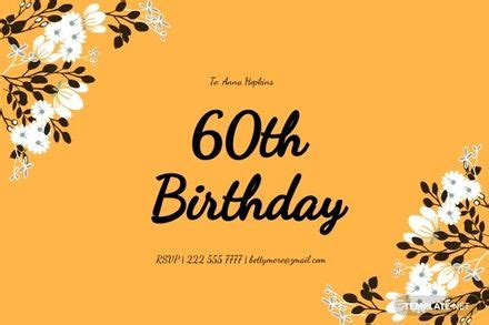 60th birthday invitation card templates free download - apzoqa