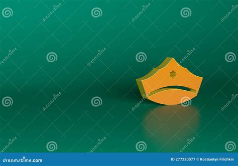 Orange Police Badge Icon Isolated On Purple Background. Sheriff Badge Sign. Minimalism Concept ...