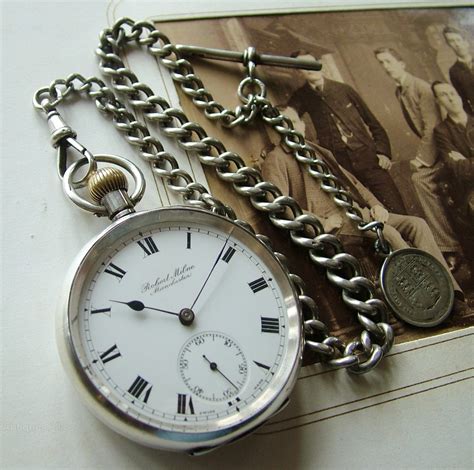 Antiques Atlas - An Antique Silver Pocket Watch With Silver Chain