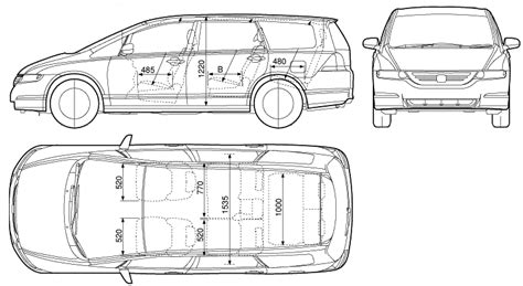 2005 Honda Odyssey Minivan blueprints free - Outlines