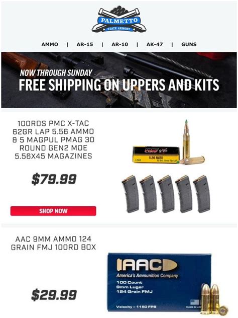 Palmetto State Armory: Ammo Deals on AAC 9mm, AAC 5.56, PMC X-TAC 5.56 ...