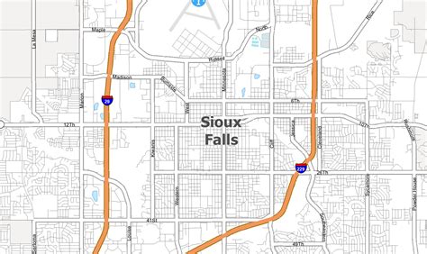 Map of Sioux Falls, South Dakota - GIS Geography