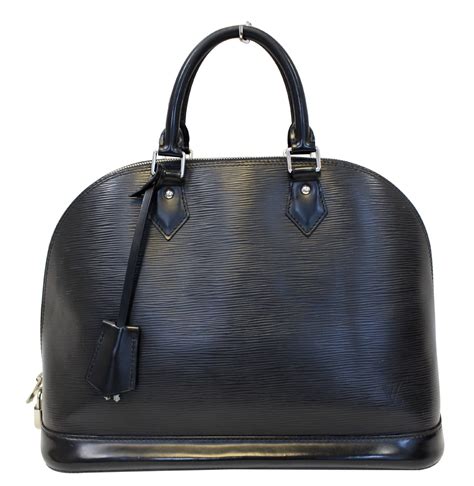 LOUIS VUITTON Black Epi Leather Alma GM Satchel Bag