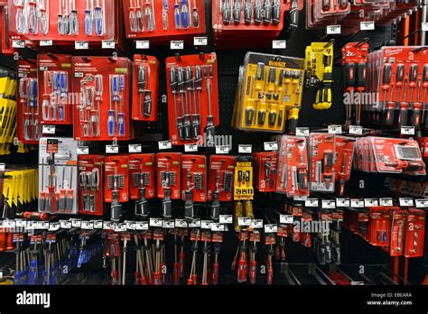 A display of small hand tools for sale at a Home Depot store in College ...