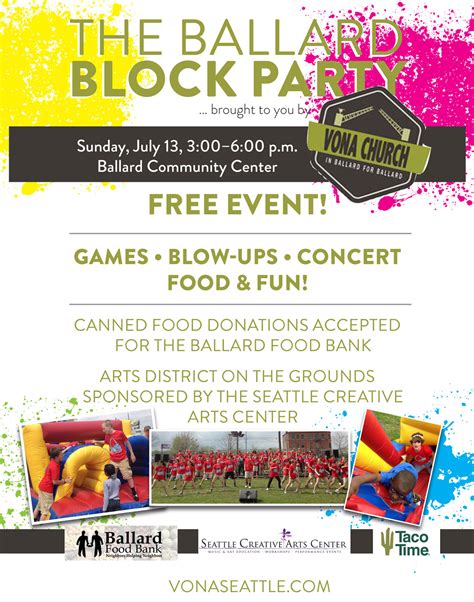 Block party at Ballard Community Center this Sunday - My Ballard