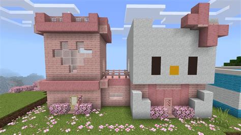 I build a Hello Kitty house and Kuromi and My Melody hot air balloons : r/Minecraft