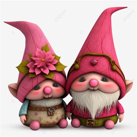 Valentines Day Gnome Pink Hat Couple White Transparent, Valentines Day Gnome Couple, Valentines ...