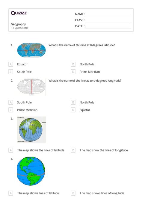 50+ Geography worksheets for 6th Grade on Quizizz | Free & Printable