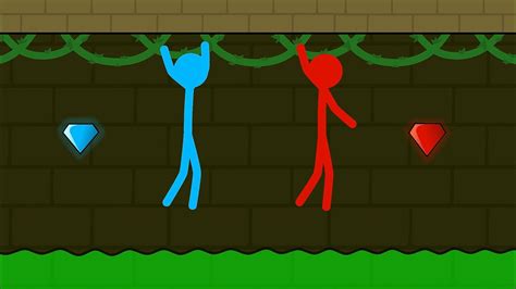 Red and Blue , Stickman Animation - ( Part 32 Forest Temple Parkour ...