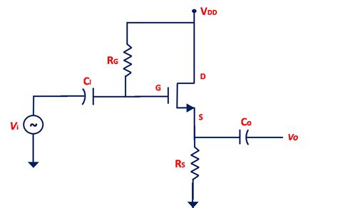 Common Drain Mosfet Amplifier Circuit