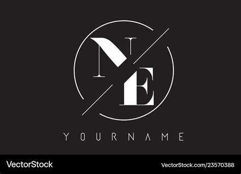 Ne letter logo with cutted and intersected design Vector Image