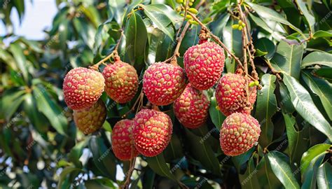 Premium Photo | Lychee tree full of Lychee fruit