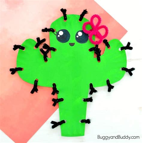 Paper Plate Cactus Craft for Kids - Buggy and Buddy