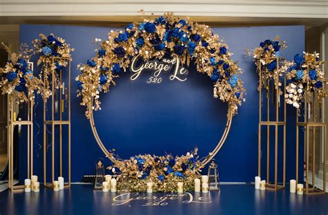 Pin by Sherlyn Chan on Bridal : A Navy/Gold wedding | Photo booth backdrop wedding, Wedding ...