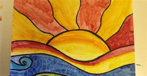 Color It Like you MEAN it!: 4th grade abstract sunsets