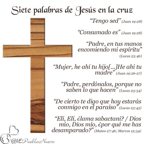 Siete palabras de Jesús en la cruz | Siete palabras de jesus, La cruz de jesus, Lecciones ...