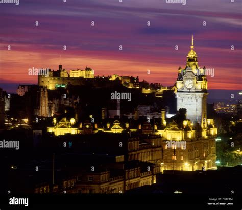 Edinburgh skyline at night from calton hill Stock Photo - Alamy