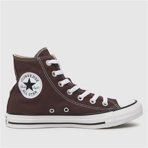 Womens Dark Brown Converse All Star Hi Trainers | schuh