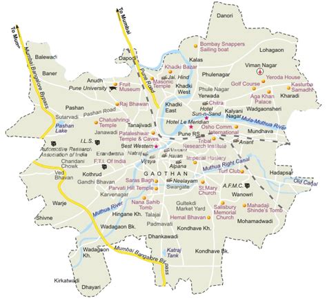 Pune Map, Pune City Map, Road Map Pune, Pune route map