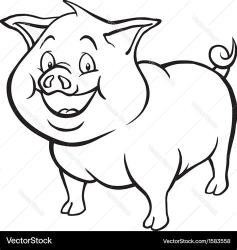 Cartoon Pig Black And White