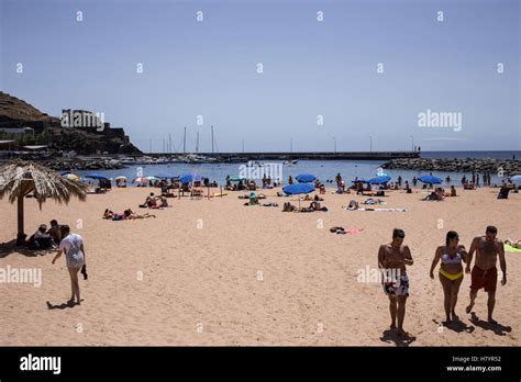 The beach at Machico, Madeira, Portugal Stock Photo, Royalty Free Image ...