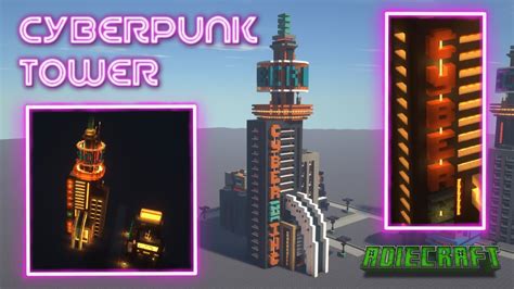 Minecraft Cyberpunk Tower TUTORIAL - How to make a Cyberpunk Skyscraper in Minecraft Cyberpunk ...