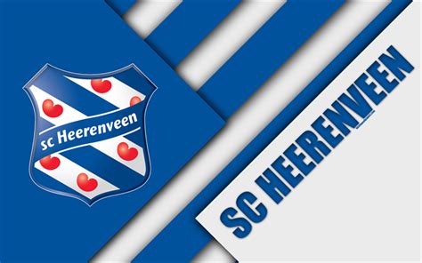 Download wallpapers SC Heerenveen, emblem, blue white abstraction, 4k ...