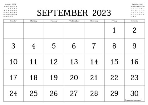 Free Printable Calendar September 2023 - Printable Templates Free