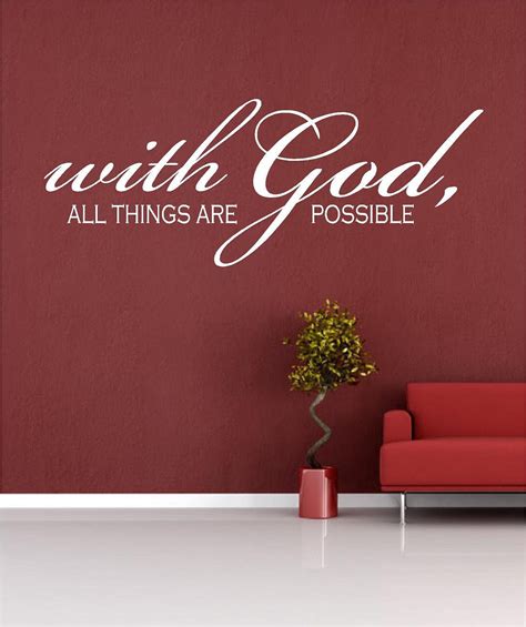 Scripture Wall Decal......With GOD all things by vinylartstudio