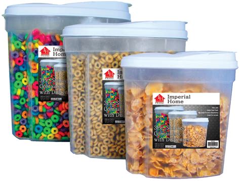 Imperial 3-pc. Cereal Storage Containers with Dispenser