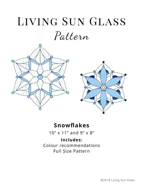 Snowflake Stained Glass Pattern Printable Digital Download - Etsy