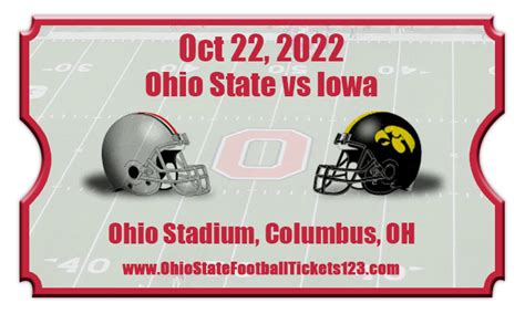 Ohio State Buckeyes vs Iowa Hawkeyes Football Tickets | 10/22/22