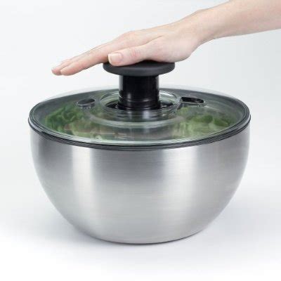 Oxo Stainless Steel Salad Spinner - Small Salad Spinner - RecipeDose.com