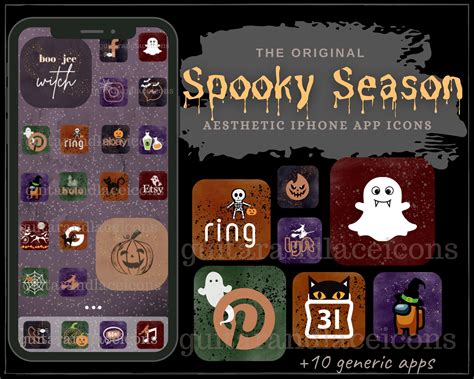 Halloween Aesthetic Iphone App Icons Iphone Widgets Spooky - Etsy