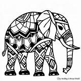 Tribal Design & Abstract Elephant Coloring Pages  Free Printable sketch template