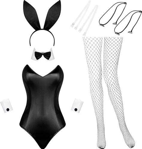 Geyoga Halloween Anime Damen Hase Kostüm Einteiler Bodysuit Kaninchen ...