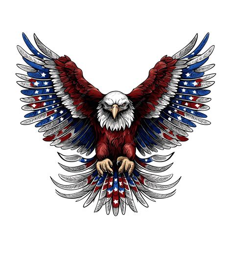 Premium Vector | Usa eagle with america flag coloreagle painted in ...