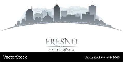 Fresno California city skyline silhouette Vector Image