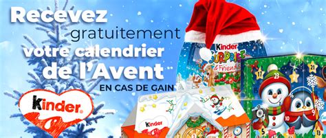 recevoir gratuitement un calendrier de l'avent Kinder à domicile - Echantillon Gratuit