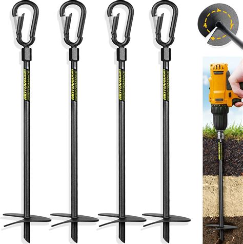 Heavy Duty Ground Anchors - 18 Inches Spiral Blade Earth Anchor with ...