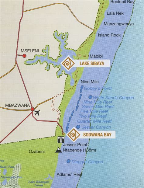 Map and Directions to Sodwana Bay Lodge House 45