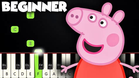 Peppa Pig Theme Song | BEGINNER PIANO TUTORIAL + SHEET MUSIC by ...