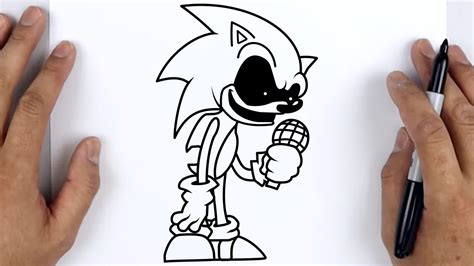 HOW TO DRAW SONIC EXE | Friday Night Funkin (FNF) - Easy Step By Step ...