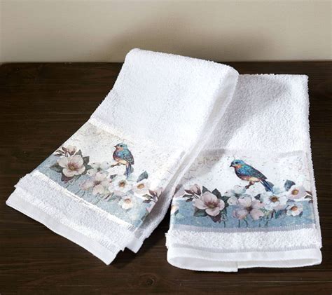 Hand Towel Set Bird Themed Guest Bathroom Decorating Idea Cotton Poly 15 x 25 #Unbranded | Guest ...