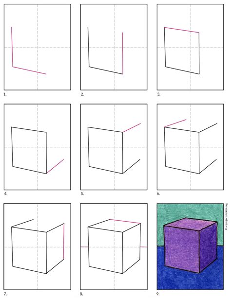 surfant garde faible how to draw a 3d cube Consulter Camion battu charbon