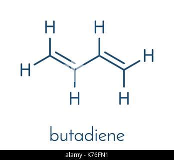 Polybutadiene (butadiene rubber) polymer, chemical structure. Used in manufacture of tires, golf ...