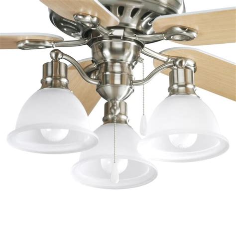 Progress Lighting Madison 3-Light Brushed Nickel LED Ceiling Fan Light ...