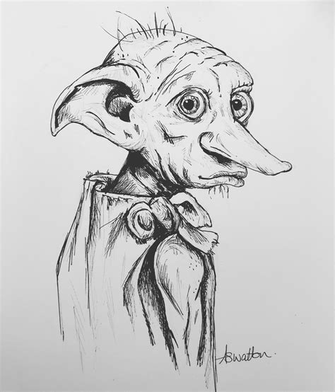 Dobby The House Elf Drawing Amazing - Drawing Skill