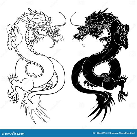 King Dragon Tattoo.cartoon Vector for T-shirt Stock Vector - Illustration of beautiful, festival ...